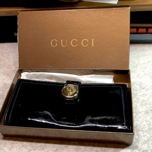 Black Gucci Hysteria Patent Leather Wallet